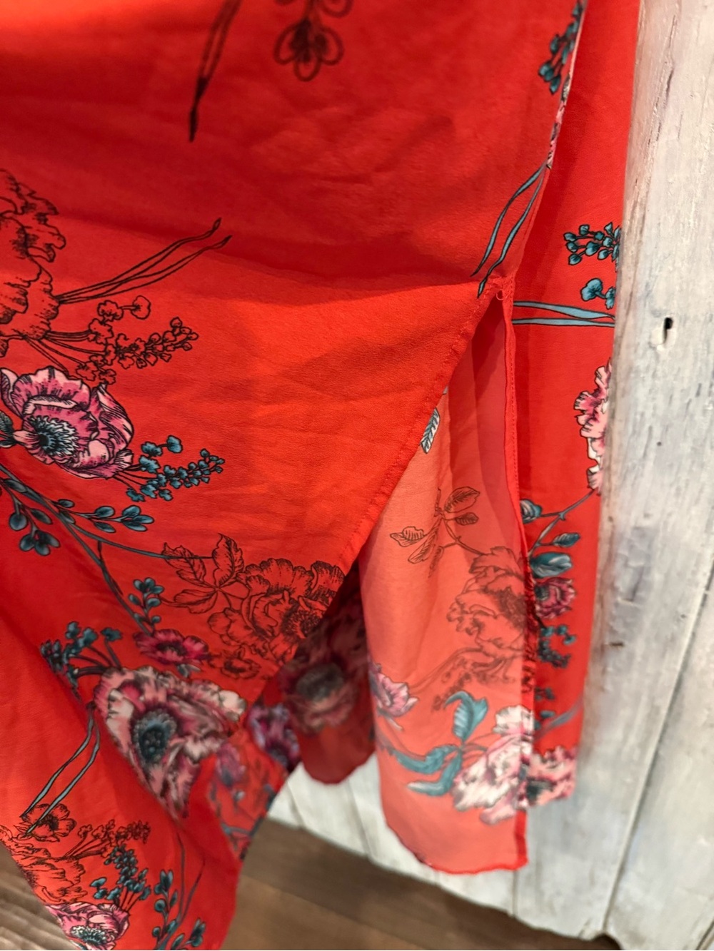 Band of Gypsies Red Floral Maxi Dress with Spaghetti Straps - Picture 4 of 9
